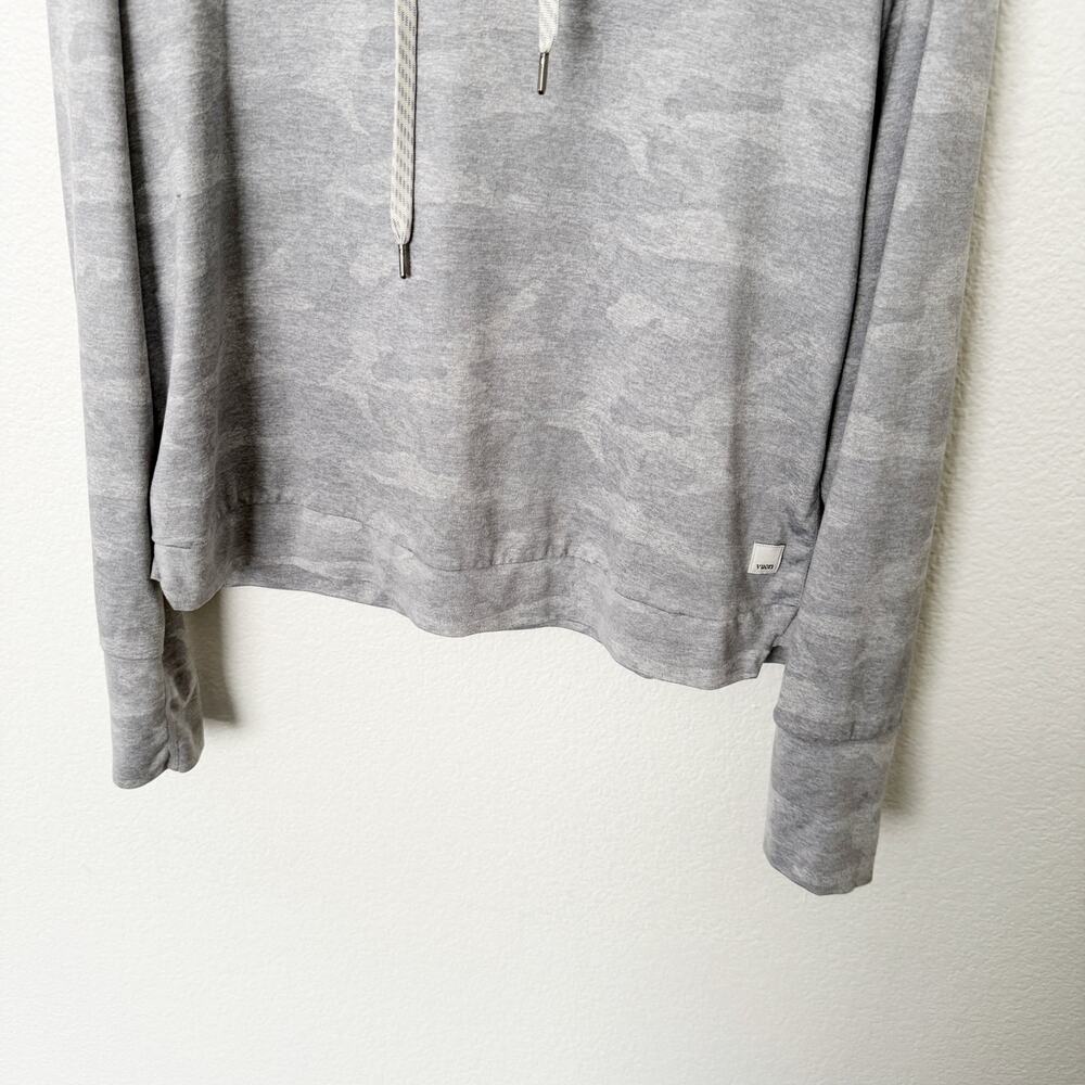 [Vuori] Pale Heather Camo Gray Halo Essential Hoodie Cropped Sweatshirt Sz Small - Picture 8 of 10